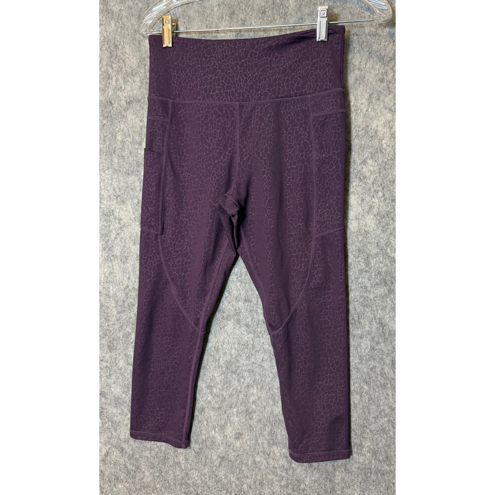 ZYIA Active Purple Animal Print Cropped Leggings Size 6-8
